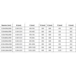 Mexen Roma Cabina de dus  Usa batanta  115 x 110 cm, transparent, chrom - 854-115-110-01-00