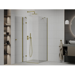 Mexen Roma Cabina de dus  Usa batanta  70 x 70 cm, transparent,  auriu  - 854-070-070-50-00
