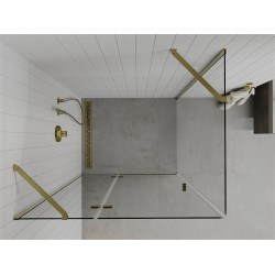 Mexen Roma Cabina de dus  Usa batanta  70 x 80 cm, transparent,  auriu  - 854-070-080-50-00