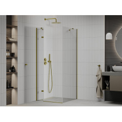 Mexen Roma Cabina de dus  Usa batanta  80 x 80 cm, transparent,  auriu  - 854-080-080-50-00