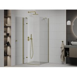 Mexen Roma Cabina de dus  Usa batanta  80 x 80 cm, transparent,  auriu  - 854-080-080-50-00