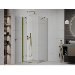 Mexen Roma Cabina de dus  Usa batanta  80 x 80 cm, transparent,  auriu  - 854-080-080-50-00