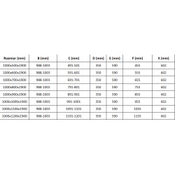Mexen Roma Cabina de dus  Usa batanta  100 x 80 cm, transparent,  auriu  - 854-100-080-50-00