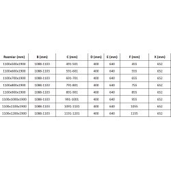 Mexen Roma Cabina de dus  Usa batanta  110 x 100 cm, transparent,  auriu  - 854-110-100-50-00