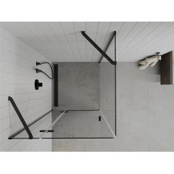Mexen Roma Cabina de dus  Usa batanta  70 x 70 cm, transparent,  negru - 854-070-070-70-00