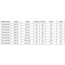 Mexen Roma Cabina de dus  Usa batanta  70 x 90 cm, transparent,  negru - 854-070-090-70-00