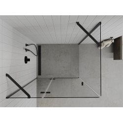 Mexen Roma Cabina de dus  Usa batanta  70 x 120 cm, transparent,  negru - 854-070-120-70-00