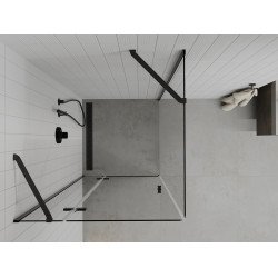 Mexen Roma Cabina de dus  Usa batanta  90 x 90 cm, transparent,  negru - 854-090-090-70-00