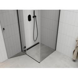Mexen Roma Cabina de dus  Usa batanta  100 x 100 cm, transparent,  negru - 854-100-100-70-00