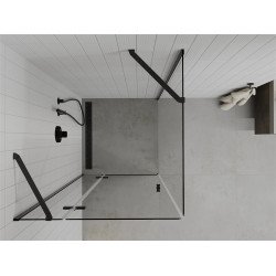 Mexen Roma Cabina de dus  Usa batanta  100 x 100 cm, transparent,  negru - 854-100-100-70-00
