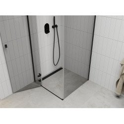 Mexen Roma Cabina de dus  Usa batanta  100 x 100 cm, transparent,  negru - 854-100-100-70-00