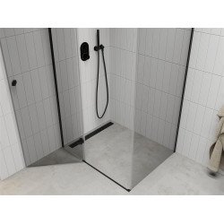Mexen Roma Cabina de dus  Usa batanta  110 x 70 cm, transparent,  negru - 854-110-070-70-00