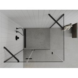 Mexen Roma Cabina de dus  Usa batanta  110 x 70 cm, transparent,  negru - 854-110-070-70-00