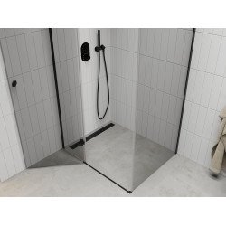 Mexen Roma Cabina de dus  Usa batanta  110 x 70 cm, transparent,  negru - 854-110-070-70-00