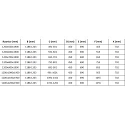 Mexen Roma Cabina de dus  Usa batanta  120 x 80 cm, transparent,  negru - 854-120-080-70-00