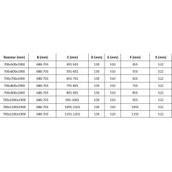 Mexen Roma Cabina de dus  Usa batanta  70 x 80 cm, grafit, chrom - 854-070-080-01-40