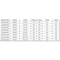 Mexen Roma Cabina de dus  Usa batanta  85 x 90 cm, transparent, chrom - 854-085-090-01-00
