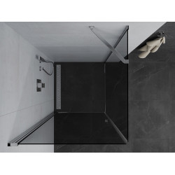 Mexen Pretoria Cabina de dus  Usa batanta  100 x 100 cm, grafit, chrom - 852-100-100-01-40
