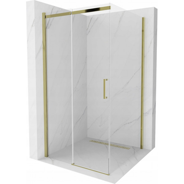 Mexen Omega Cabina de dus Usa culisanta   100 x 100 cm, transparent, auriu  - 825-100-100-50-00