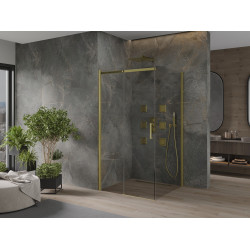 Mexen Omega Cabina de dus Usa culisanta   100 x 100 cm, transparent, auriu  - 825-100-100-50-00