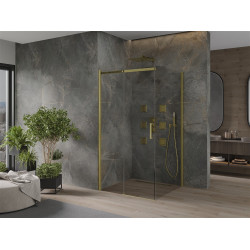 Mexen Omega Cabina de dus Usa culisanta   100 x 100 cm, transparent, auriu  - 825-100-100-50-00