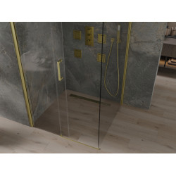 Mexen Omega Cabina de dus Usa culisanta   100 x 100 cm, transparent, auriu  - 825-100-100-50-00