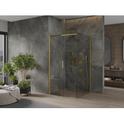 Mexen Omega Cabina de dus Usa culisanta   100 x 100 cm, transparent, auriu  - 825-100-100-50-00