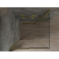 Mexen Omega Cabina de dus Usa culisanta   100 x 100 cm, transparent, auriu  - 825-100-100-50-00