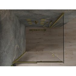 Mexen Omega Cabina de dus Usa culisanta   100 x 100 cm, transparent, auriu  - 825-100-100-50-00