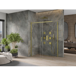 Mexen Omega Cabina de dus Usa culisanta   130 x 70 cm, transparent, auriu  - 825-130-070-50-00