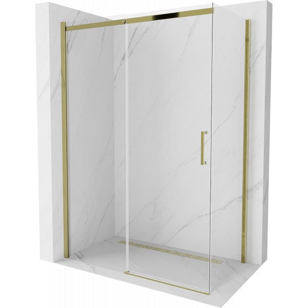 Mexen Omega Cabina de dus Usa culisanta   140 x 70 cm, transparent, auriu  - 825-140-070-50-00