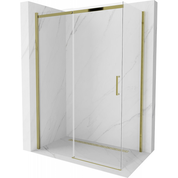 Mexen Omega Cabina de dus Usa culisanta   140 x 80 cm, transparent, auriu  - 825-140-080-50-00