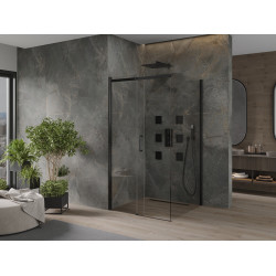 Mexen Omega Cabina de dus Usa culisanta   100 x 100 cm, transparent,  negru  - 825-100-100-70-00