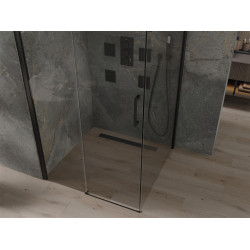 Mexen Omega Cabina de dus Usa culisanta   100 x 100 cm, transparent,  negru  - 825-100-100-70-00