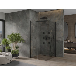 Mexen Omega Cabina de dus Usa culisanta   100 x 100 cm, transparent,  negru  - 825-100-100-70-00