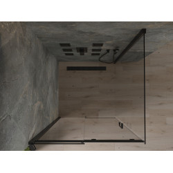Mexen Omega Cabina de dus Usa culisanta   100 x 100 cm, transparent,  negru  - 825-100-100-70-00