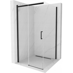 Mexen Omega Cabina de dus Usa culisanta   100 x 100 cm, transparent,  negru  - 825-100-100-70-00