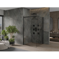 Mexen Omega Cabina de dus Usa culisanta   100 x 100 cm, transparent,  negru  - 825-100-100-70-00