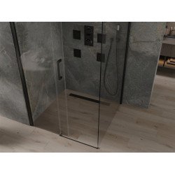 Mexen Omega Cabina de dus Usa culisanta   100 x 100 cm, transparent,  negru  - 825-100-100-70-00