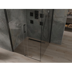Mexen Omega Cabina de dus Usa culisanta   100 x 100 cm, transparent,  negru  - 825-100-100-70-00