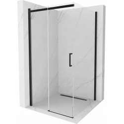 Mexen Omega Cabina de dus Usa culisanta   100 x 100 cm, transparent,  negru  - 825-100-100-70-00