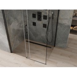 Mexen Omega Cabina de dus Usa culisanta   110 x 70 cm, transparent,  negru  - 825-110-070-70-00