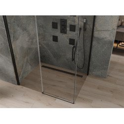 Mexen Omega Cabina de dus Usa culisanta   110 x 80 cm, transparent,  negru  - 825-110-080-70-00