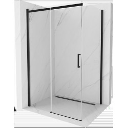 Mexen Omega Cabina de dus Usa culisanta   110 x 100 cm, transparent,  negru  - 825-110-100-70-00