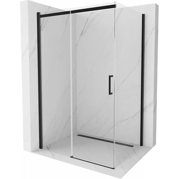 Mexen Omega Cabina de dus Usa culisanta   120 x 90 cm, transparent,  negru  - 825-120-090-70-00