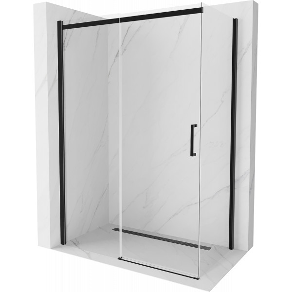 Mexen Omega Cabina de dus Usa culisanta   130 x 70 cm, transparent,  negru  - 825-130-070-70-00