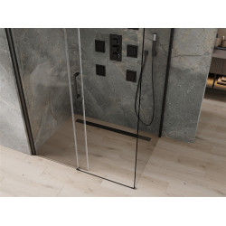 Mexen Omega Cabina de dus Usa culisanta   130 x 80 cm, transparent,  negru  - 825-130-080-70-00
