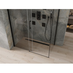 Mexen Omega Cabina de dus Usa culisanta   140 x 80 cm, transparent,  negru  - 825-140-080-70-00