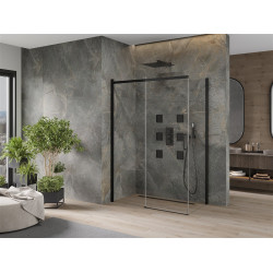 Mexen Omega Cabina de dus Usa culisanta   140 x 80 cm, transparent,  negru  - 825-140-080-70-00 Usa culisanta 467680 Mexen