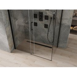 Mexen Omega Cabina de dus Usa culisanta   140 x 80 cm, transparent,  negru  - 825-140-080-70-00